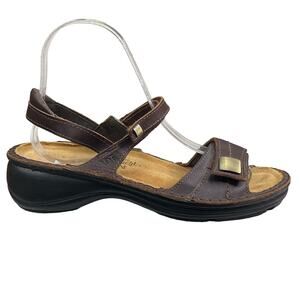 NAOT Women’s Papaya Brown Leather Slingback Sandal Size 36 US 5/5.5